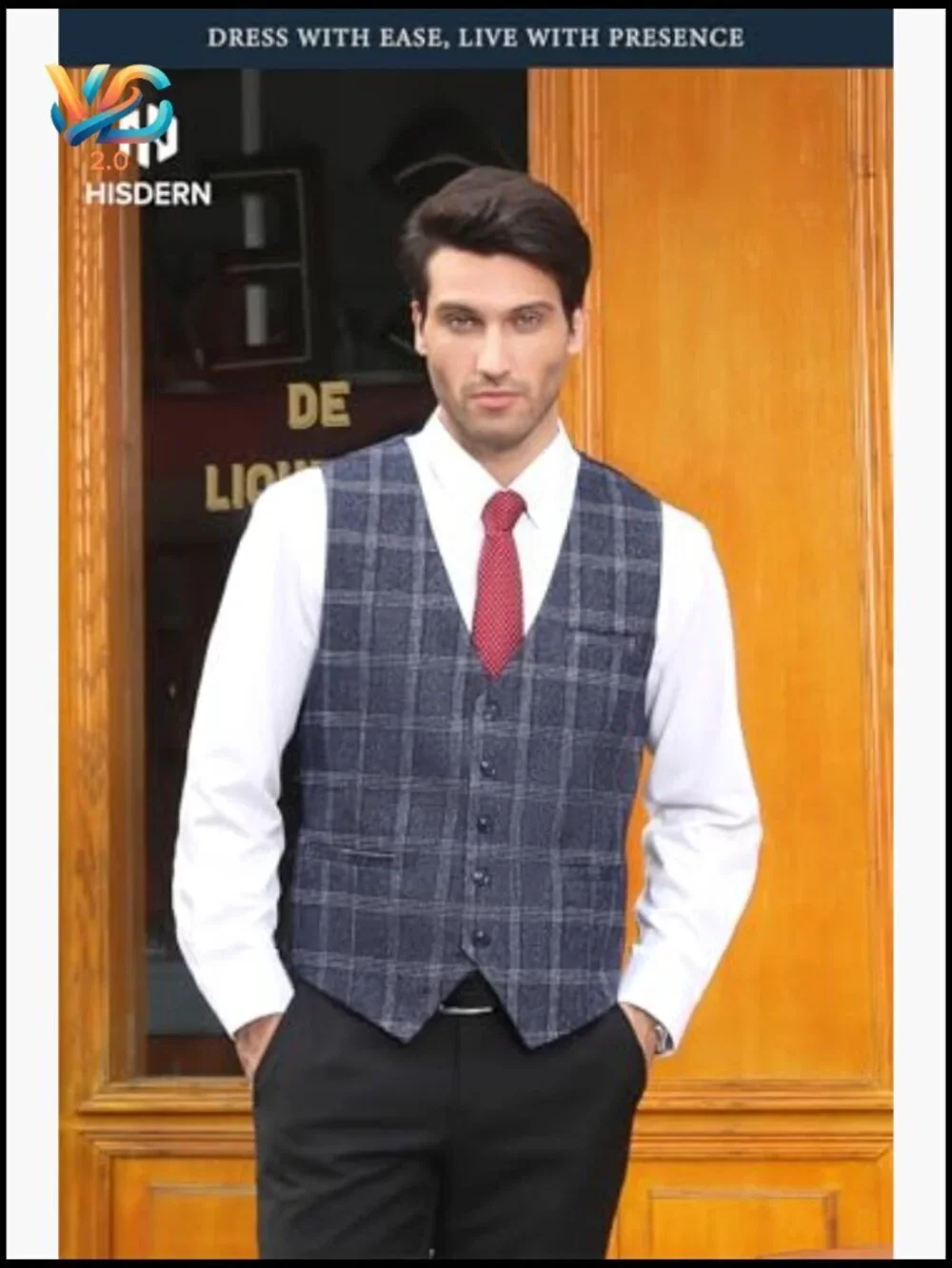 Men's Slim Fit Suit Vest Waistcoat with 3 Pockets for Business Wedding Prom